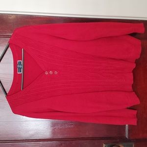 Karen Scott red vneck sweater XL